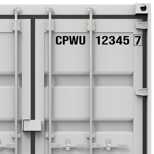 Custom Shipping Container Number Decal Sticker Lettering (2-Pack)