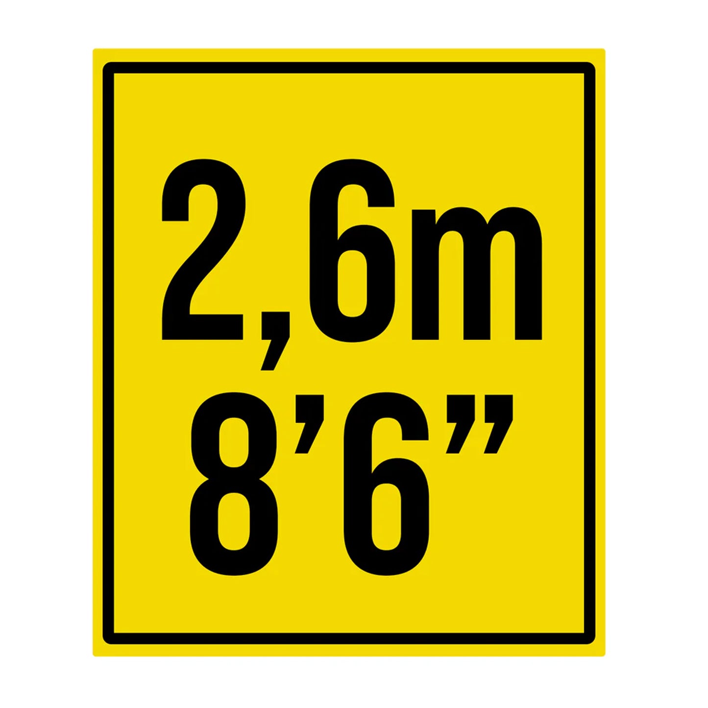 Custom Shipping Container Height Number Decal Sticker | 8' 6" or 2.6m | Add Your Own Height