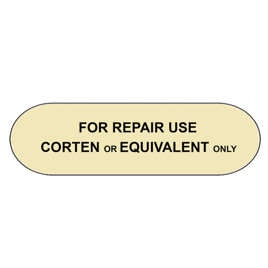 For Repair Use Corten or Equivalent Only Decal Sticker Sign For Shipping Containers