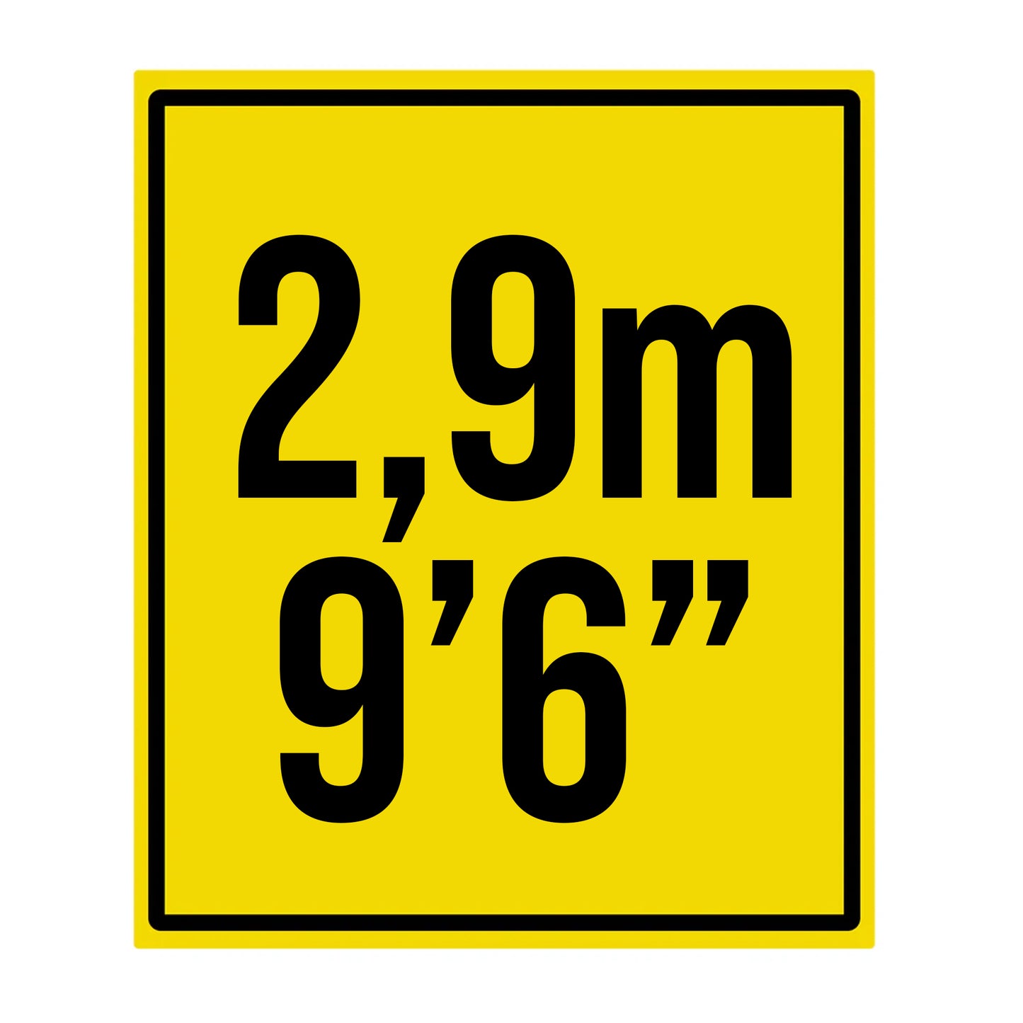 Custom Shipping Container Height Number Decal Sticker | 9' 6" or 2.9m | Add Your Own Height (Copy)