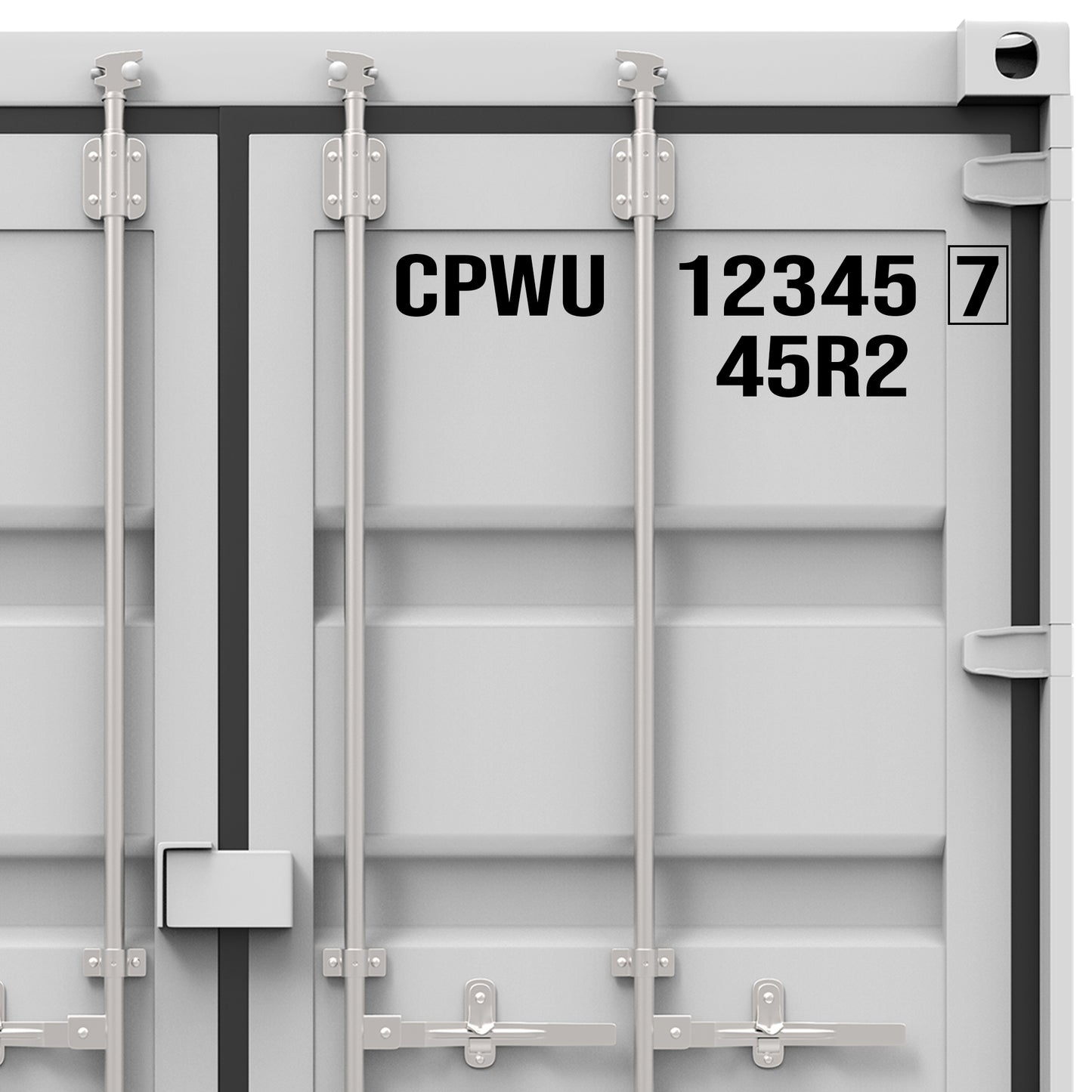 Custom Shipping Container 2-Line Number Decal Sticker Lettering (2-Pack)