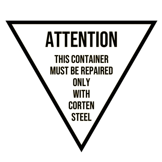 Attention This Container Must Be Repaired Only With Corten Steel Decal Sticker Sign For Shipping Containers (White)